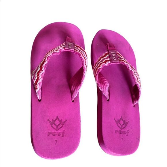 Reef Multi Shades of Pink Braided Sandals Size 7 - Picture 3 of 5